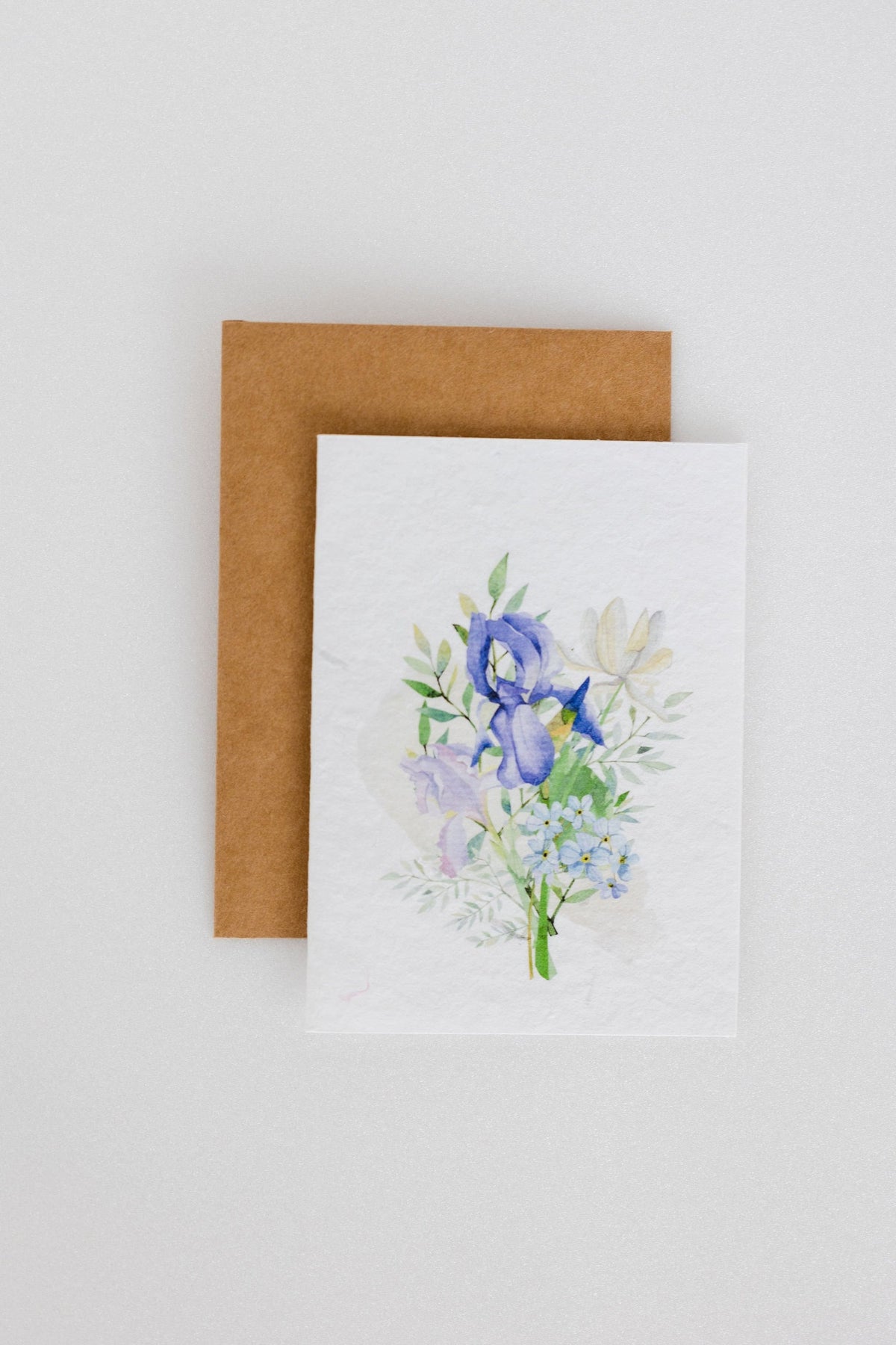 Flower plantable greeting card made from seed paper with kraft envelope, by Purple & Pure