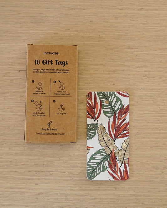 Plantable Seed Gift Tags - Tropical Blur (Set of 10)