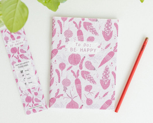 garden vegetables seed notebook and pencil set, plantable gifts