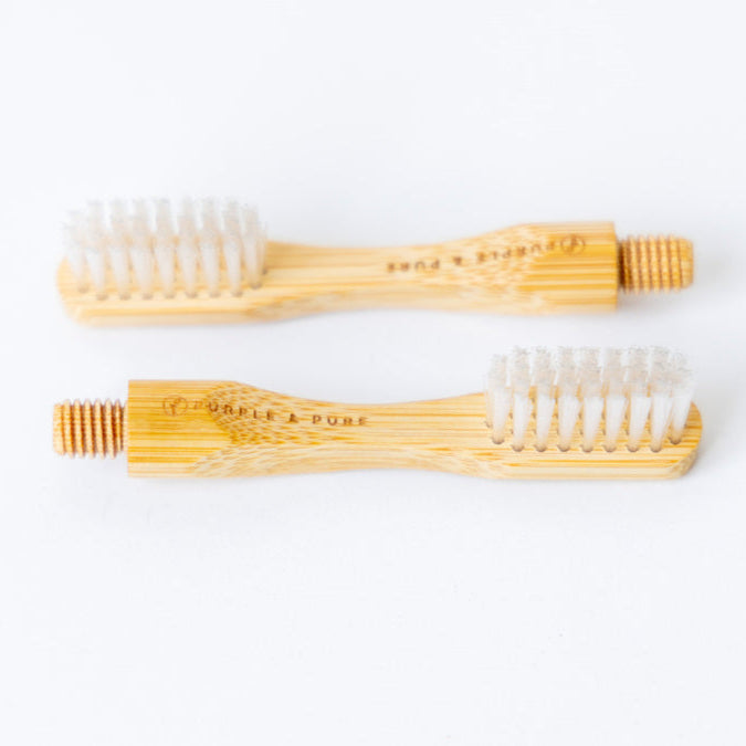 Replaceable Bamboo Toothbrush Aluminum Handle - Plant Based Bristles