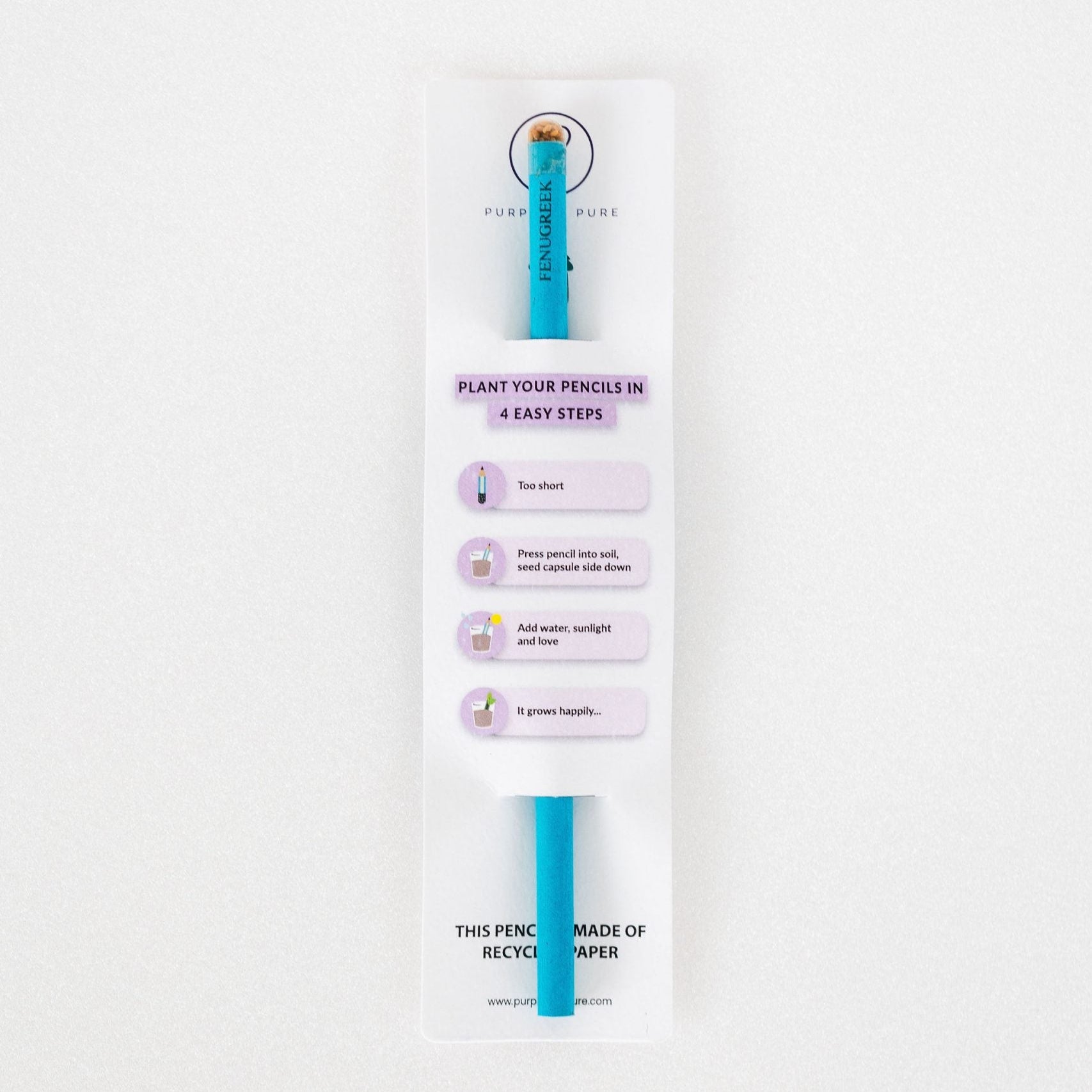 one of plantable ecogrow seed pencils fenugreek in purple & pure, perfect pantable gifts ideas