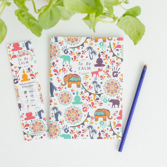 plantable seed notebook with plantable bookmark and pencil, plantable corporate gifts