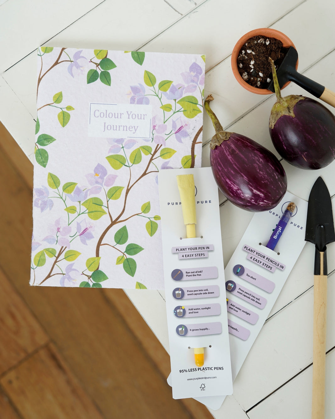 Plantable Notebook & Pencil Sets | Purple & Pure