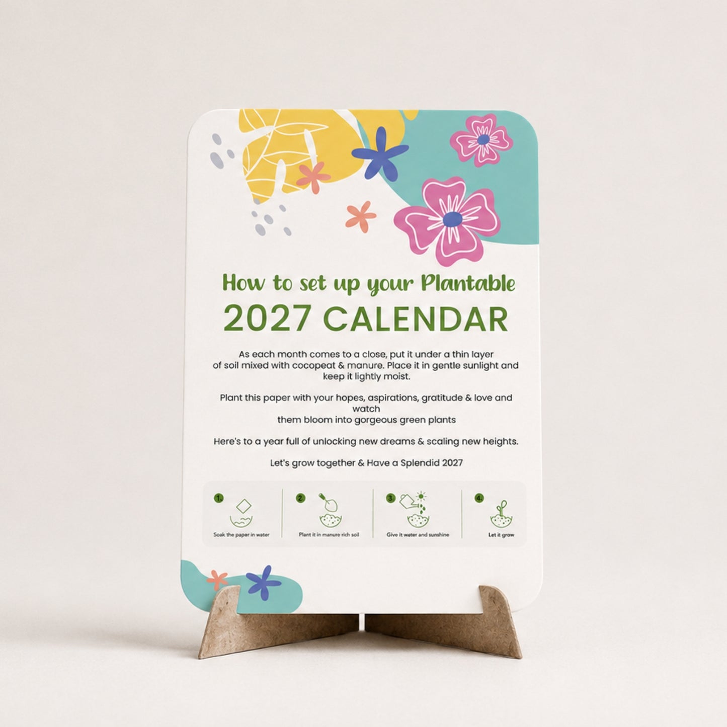 Plantable Stand Calendar - Easel
