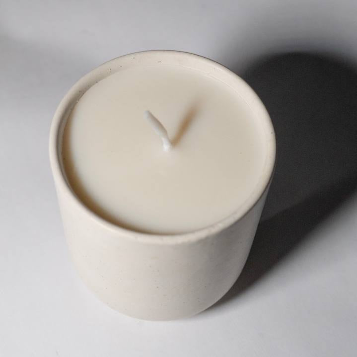 Closeup of Plantable Bloom Candle – Peace