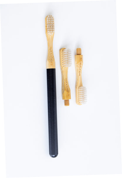 Replaceable Bamboo Toothbrush Aluminum Handle - Plant Based Bristles