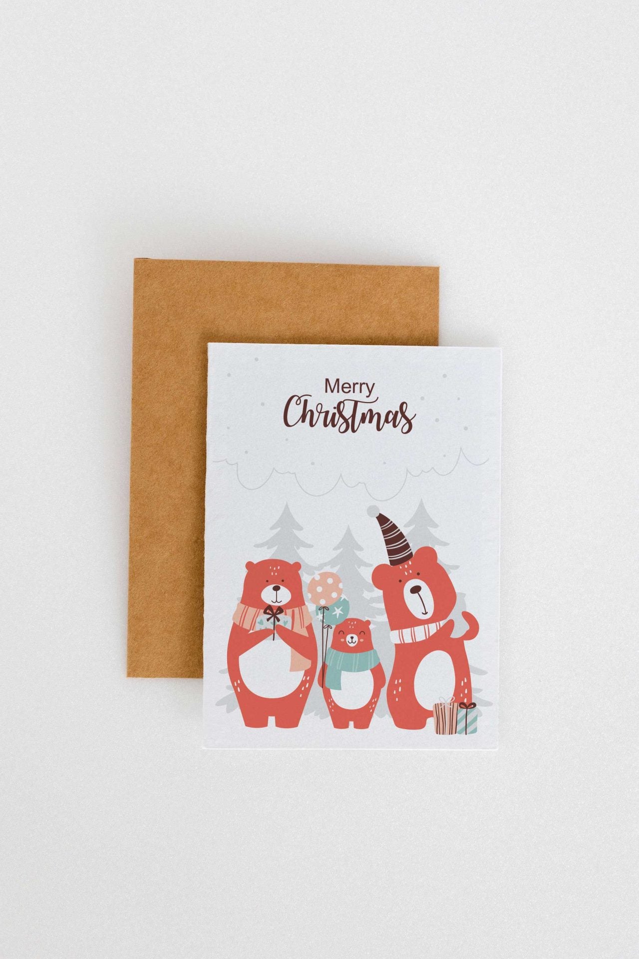 Plantable Greeting Card - Xmas Wish Bear Family