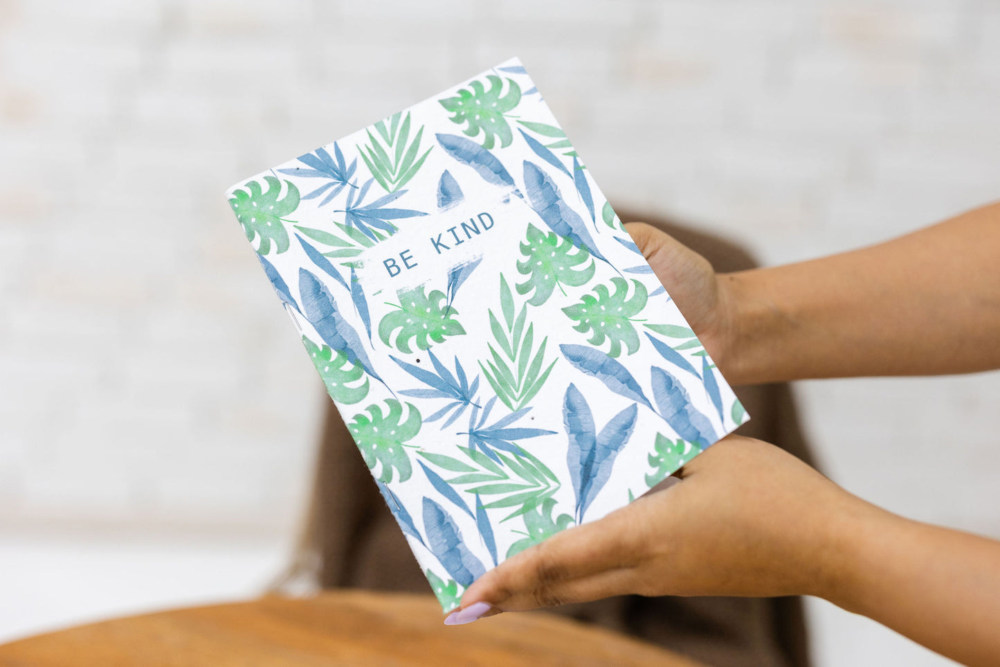 tropical plantable seed notebook cover with paper embedded with basil seeds, plantable gift ideas