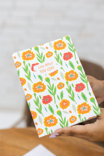 purple & pure's marigold plantable seed notebook, plantable gifts