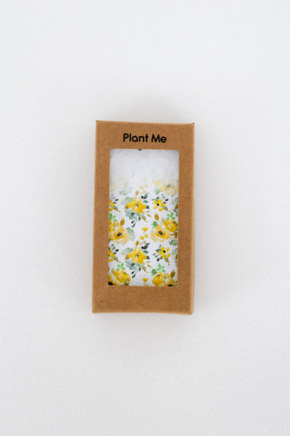 plantable greeting card with fresh yellow design, a plantable corporate gifts