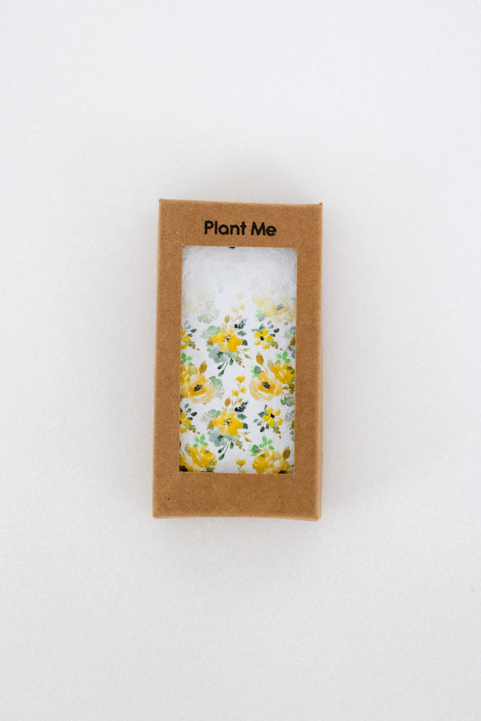 plantable greeting card with fresh yellow design, a plantable corporate gifts