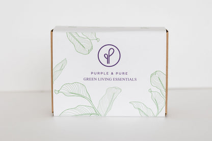 purple & pure box of green living essentials for plantable corporate gifts