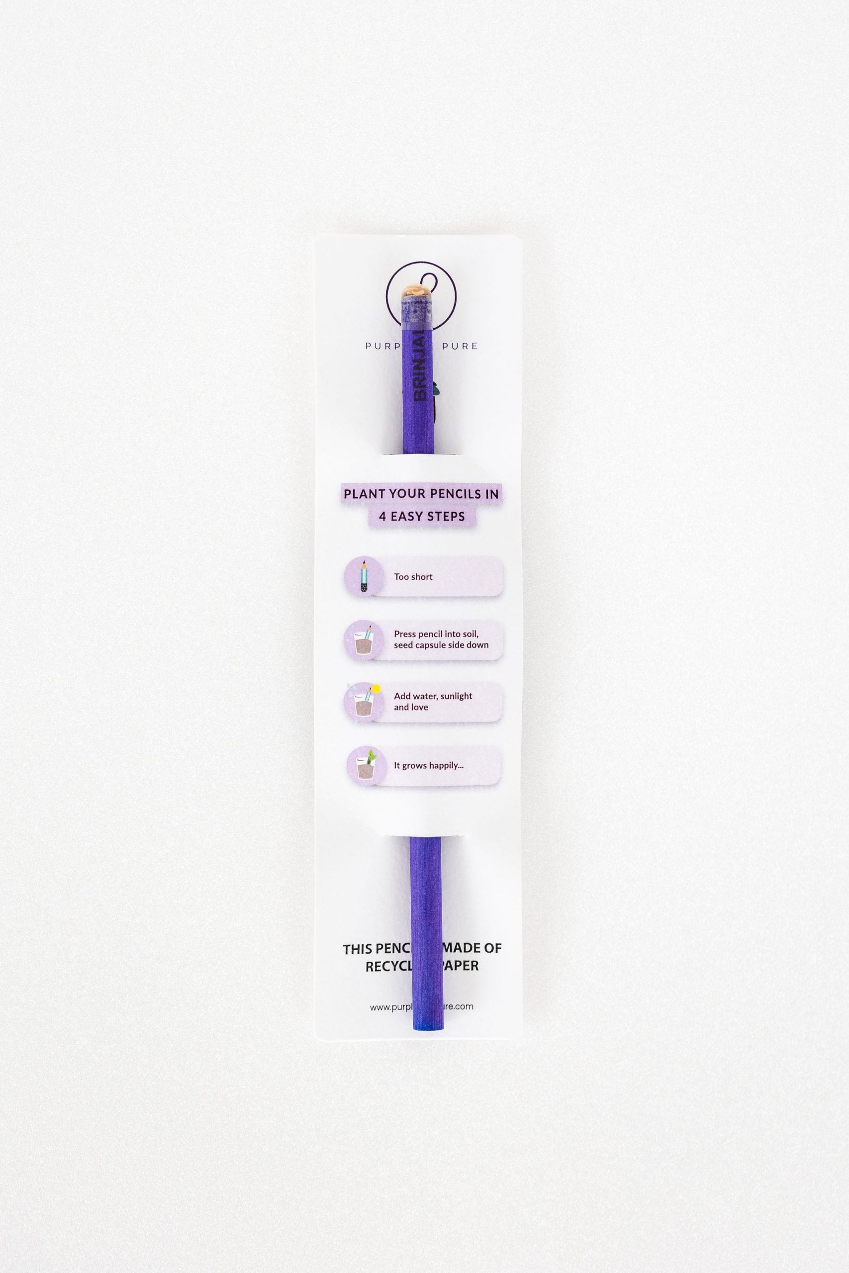 one of plantable ecogrow seed pencils brinjal in purple & pure, perfect pantable gifts ideas