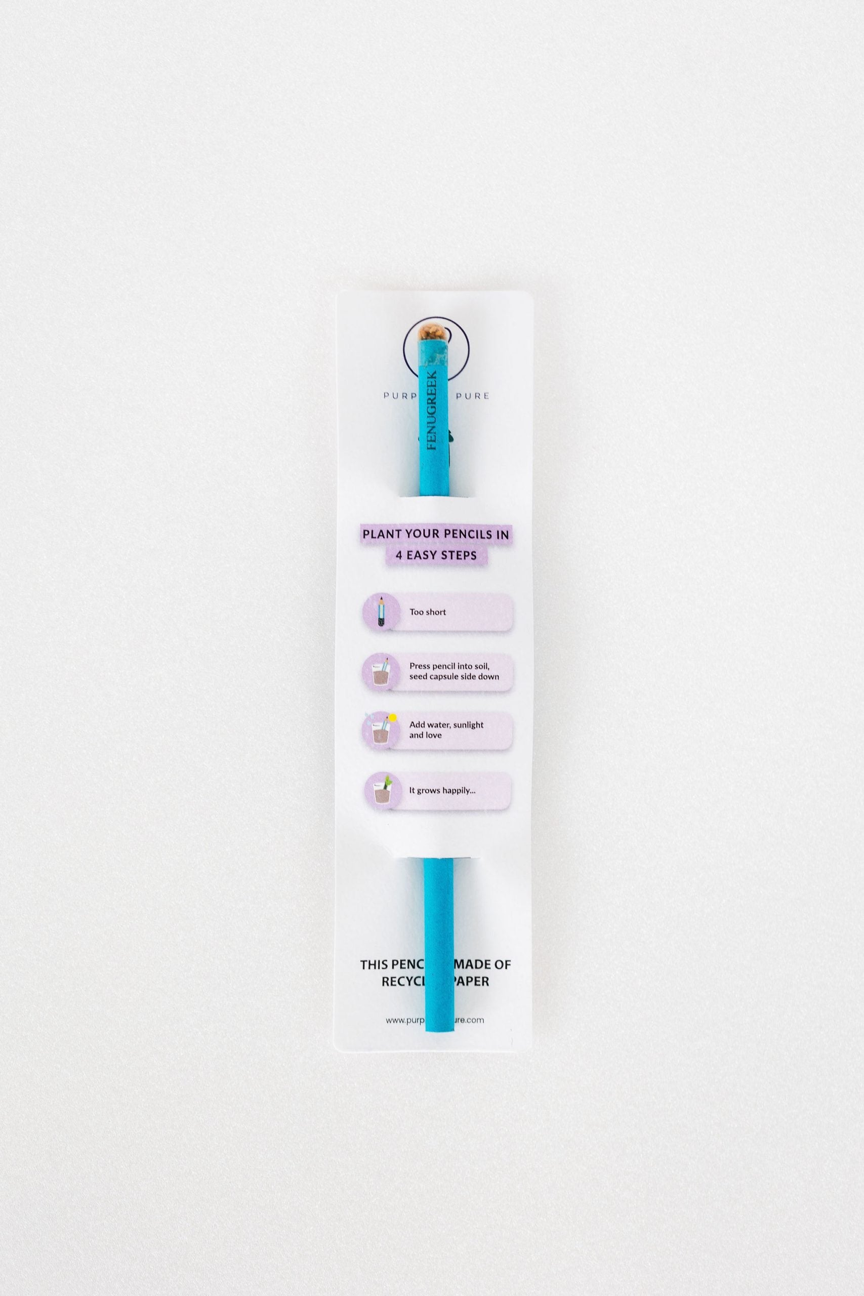 one of plantable ecogrow seed pencils fenugreek in purple & pure, perfect pantable gifts ideas