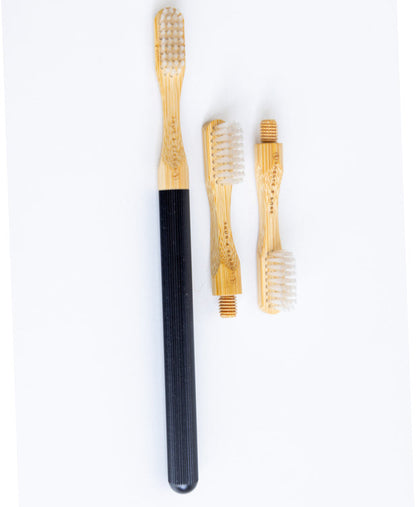 Replaceable Bamboo Toothbrush Aluminum Handle - Plant Based Bristles