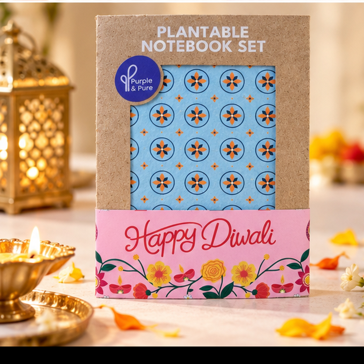 Plantable Diwali notebook set in Mithaas design, Deepavali gift Singapore