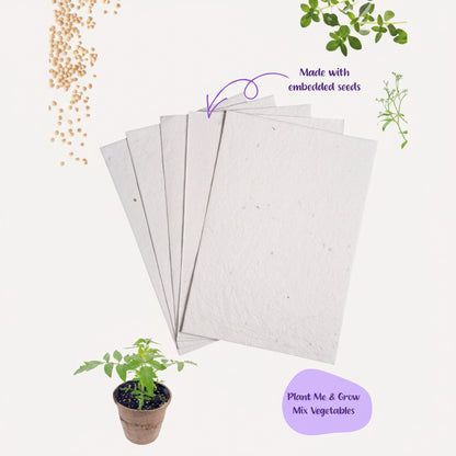 A4 Mix VegetableSeed Paper Sheets Pack of 10 | Plantable DIY Craft Paper Singapore | Purple & Pure